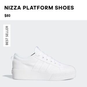 Adidas Niza White Platform Sneakers Tennis Shoes